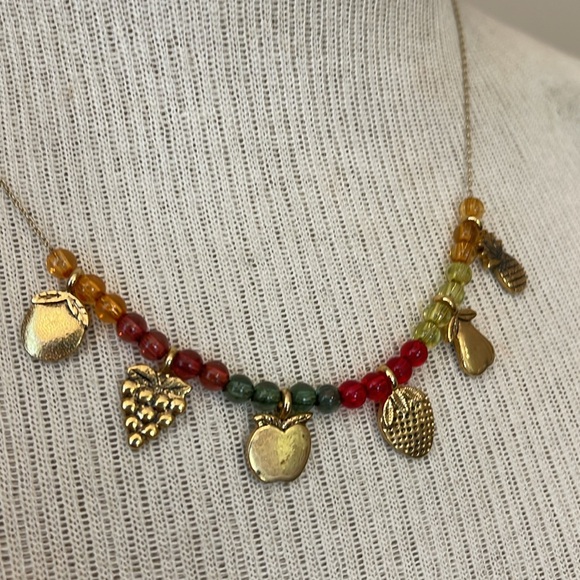 Vintage Fruit & Acrylic Bead Necklace - Picture 12 of 16